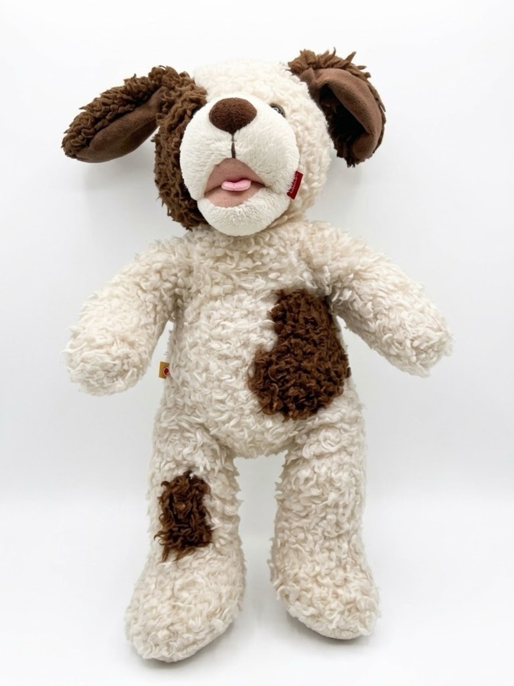 Build A Bear Puppy Dog Plush White Brown Spotted Sherpa Stuffed Animal BAB
